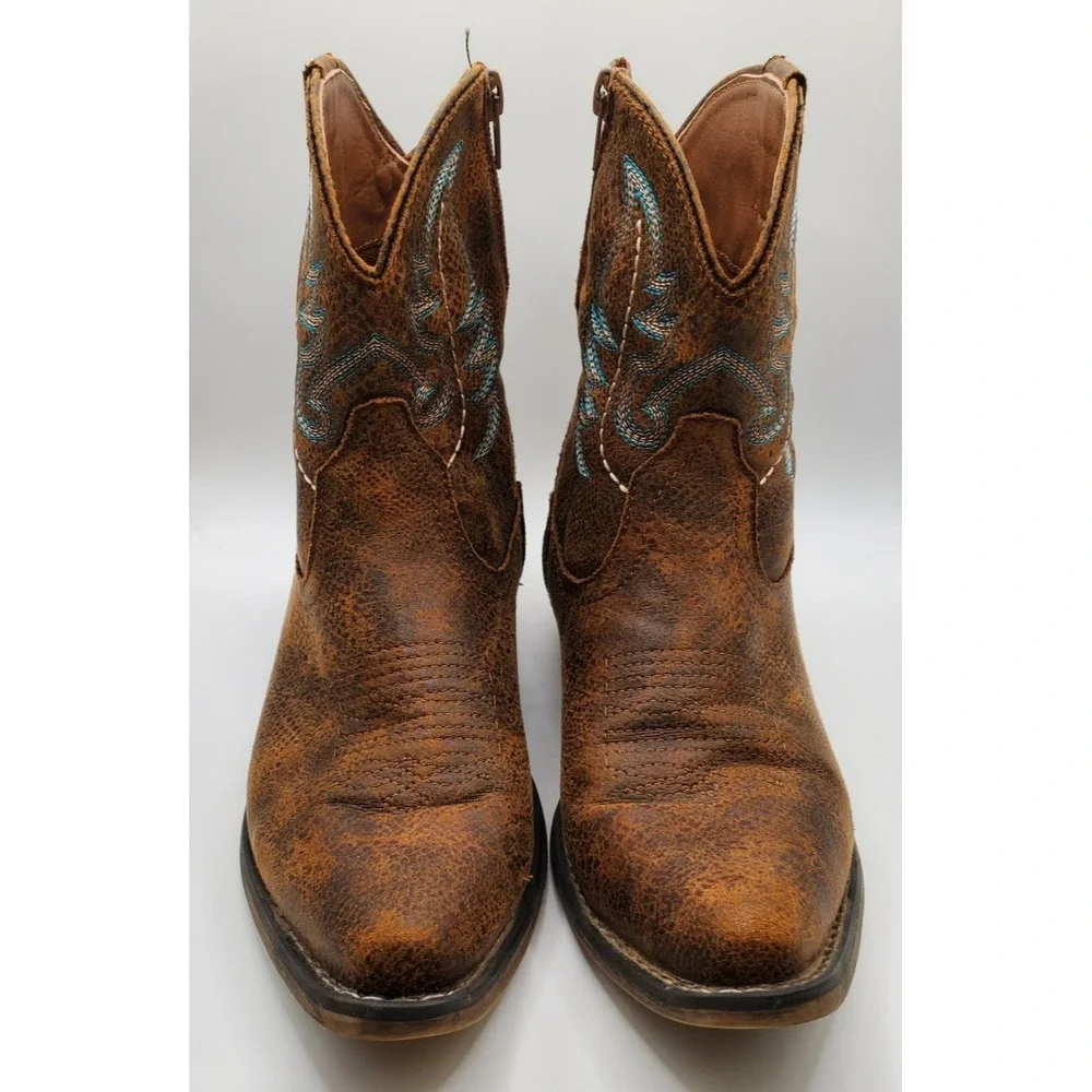 Roper Women's Vintage Western Booties Size 8.5 Snip Toe Side Zip